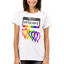 Rainbow Flag Hearts Wedding Officant Name Badge