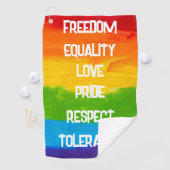 Rainbow Flag Homo Lesbische LHBT Golfhanddoek (Insitu)