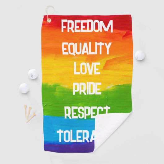 Rainbow Flag Homo Lesbische LHBT Golfhanddoek (Insitu)