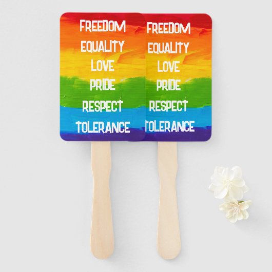 Rainbow Flag Homo Lesbische LHBT Handwaaier (Voorkant en achterkant)