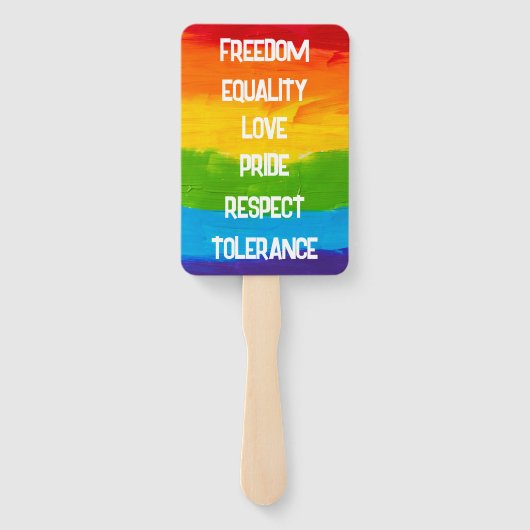 Rainbow Flag Homo Lesbische LHBT Handwaaier (Achterkant)