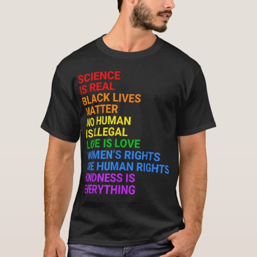 Rainbow Flag Human Rights Womens  Gay Rights Lgbtq T-shirt (Voorkant)