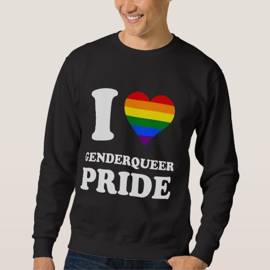 Rainbow Flag I Love Genderqueer Pride Trui (Voorkant)
