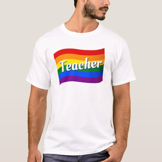 Rainbow Flag leraar onderwijs homopaar LGBT LGBTQ T-shirt (Voorkant)
