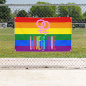 Rainbow Flag Lesbian Pride LGBT Love Spandoek (Insitu)