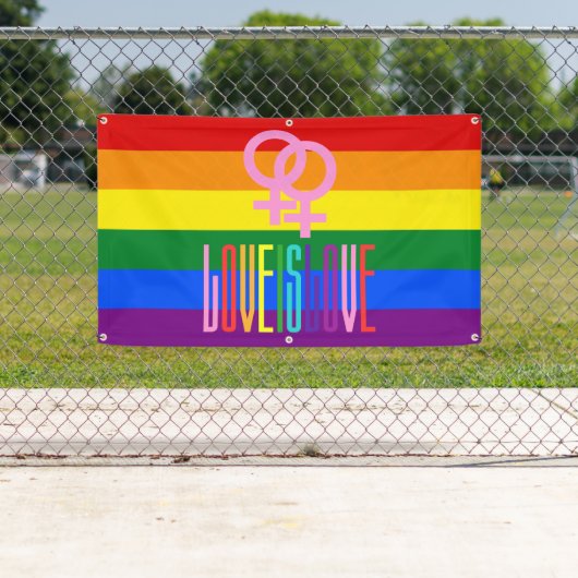 Rainbow Flag Lesbian Pride LGBT Love Spandoek (Insitu)