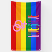 Rainbow Flag Lesbian Pride LGBT Love Spandoek (Verticaal)