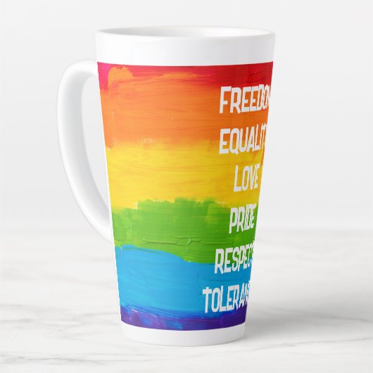 Rainbow Flag LGBT Latte Mok – Pride Coffee Cup (Linkerhoek)