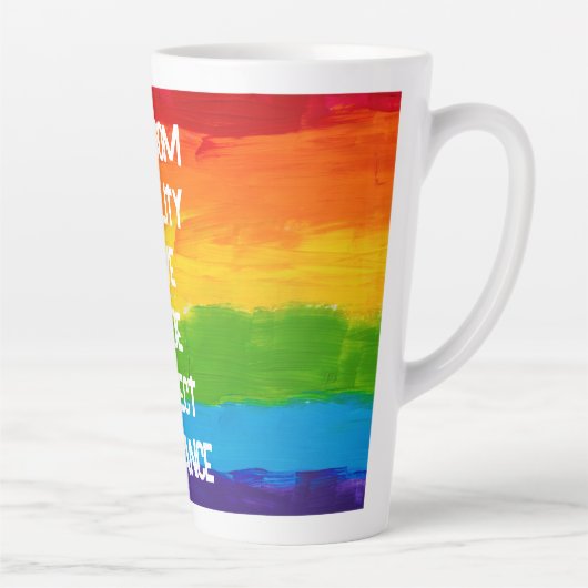 Rainbow Flag LGBT Latte Mok – Pride Coffee Cup (Rechts)