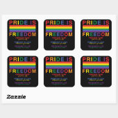 Rainbow Flag LGBTQ Pride is Freedom Gay Rights Vierkante Sticker (Vel)