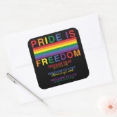 Rainbow Flag LGBTQ Pride is Freedom Gay Rights Vierkante Sticker (Envelop)