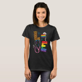 Rainbow Flag Liefde Verpleegster Rn Scrub Top LGBT (Voorkant volledig)