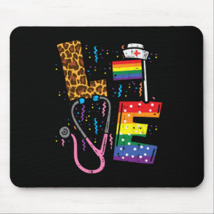 Rainbow Flag Liefde Verpleegster Rn Scrub Top LGBT Muismat