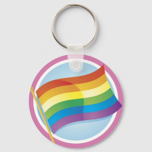 Rainbow Flag Logo Style Sleutelhanger