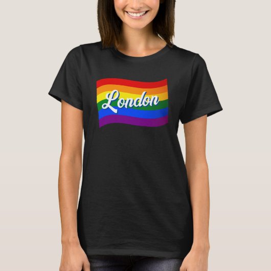 Rainbow Flag London British UK Gay Pride LGBT T-shirt (Voorkant)