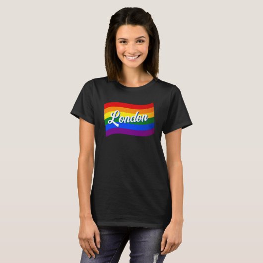 Rainbow Flag London British UK Gay Pride LGBT T-shirt (Voorkant volledig)