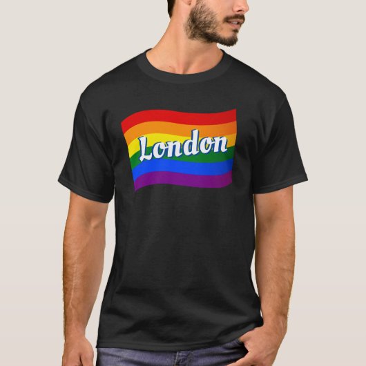 Rainbow Flag London England Gay Pride LGBT LGBTQ T-shirt (Voorkant)