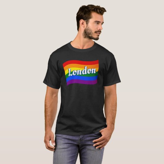 Rainbow Flag London England Gay Pride LGBT LGBTQ T-shirt (Voorkant volledig)