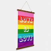 Rainbow Flag Love is Love Gay Pride LGBTQ Hangend Wandkleed (Gebogen)