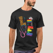 Rainbow Flag Love Nurse RN Scrub Top LGBT Pride Mo (Voorkant)