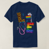 Rainbow Flag Love Nurse RN Scrub Top LGBT Pride Mo (Design voorkant)