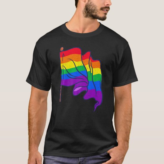 Rainbow Flag Mensenrechten LGBTQ Gay Pride Queer P T-shirt (Voorkant)