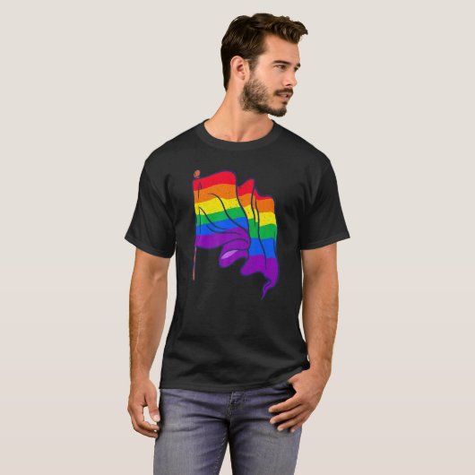 Rainbow Flag Mensenrechten LGBTQ Gay Pride Queer P T-shirt (Voorkant volledig)