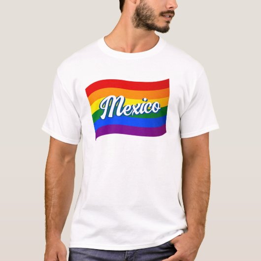 Rainbow Flag Mexico Mexicaanse homoseksuele pride T-shirt (Voorkant)