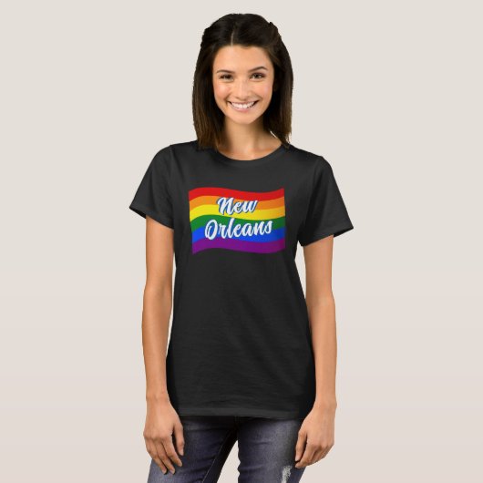 Rainbow Flag New Orleans Gay Pride LGBTQ T-shirt (Voorkant volledig)