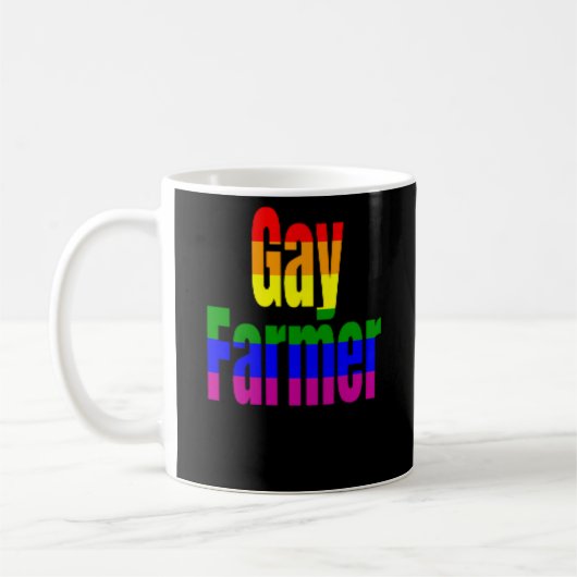 Rainbow Flag op Gay Farmer Pride Coffee Mok (Links)