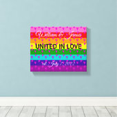 Rainbow Flag Original 8 Stripes LGBT Gay Marriage Canvas Afdruk (Insitu (Houten vloer))