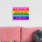 Rainbow Flag Original 8 Stripes LGBT Gay Marriage Canvas Afdruk (Insitu (Woonkamer))