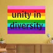 Rainbow Flag Original 8 Stripes LGBT Gay Pride Canvas Afdruk (Insitu (Woonkamer))