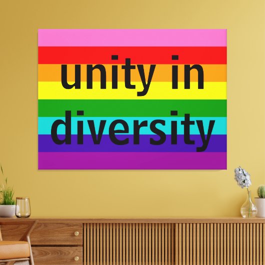 Rainbow Flag Original 8 Stripes LGBT Gay Pride Canvas Afdruk (Insitu (Woonkamer))