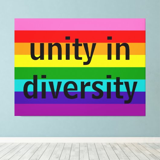 Rainbow Flag Original 8 Stripes LGBT Gay Pride Canvas Afdruk (Insitu (Houten vloer))