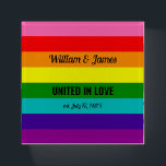 Rainbow Flag Original 8 Stripes LGBT Gay Wedding<br><div class="desc">Paperweight, Gay Marriage Rainbow Gay Pride LGBT Original 8 Stripes Flag Unique Wedding Gift with Custom Text: United in Love, Add Name Couple, Date and Jouw tekst Rainbow Gay Pride LGBT Original 8 Stripes Colors Flag, Original acht stripe version die door Gilbert Baker in 1978 is ontworpen, you can change...</div>