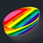 Rainbow Flag Original 8 Stripes LGBT Gay Wedding<br><div class="desc">Paperweight, Gay Marriage Rainbow Gay Pride LGBT Original 8 Stripes Flag Unique Wedding Gift with Custom Text: United in Love, Add Name Couple, Date and Jouw tekst Rainbow Gay Pride LGBT Original 8 Stripes Colors Flag, Original acht stripe version die door Gilbert Baker in 1978 is ontworpen, you can change...</div>