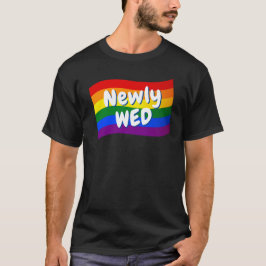 Rainbow Flag Pas getrouwd is net getrouwd met een  T-shirt