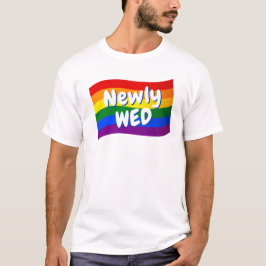 Rainbow Flag Pas getrouwd is net getrouwd met een  T-shirt