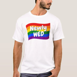 Rainbow Flag Pas getrouwd is net getrouwd met een  T-shirt