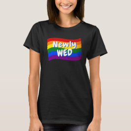 Rainbow Flag Pas getrouwd is net getrouwd met een  T-shirt