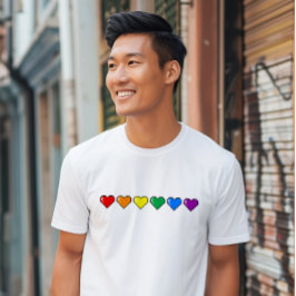 Rainbow Flag Pixel Hart T-shirt