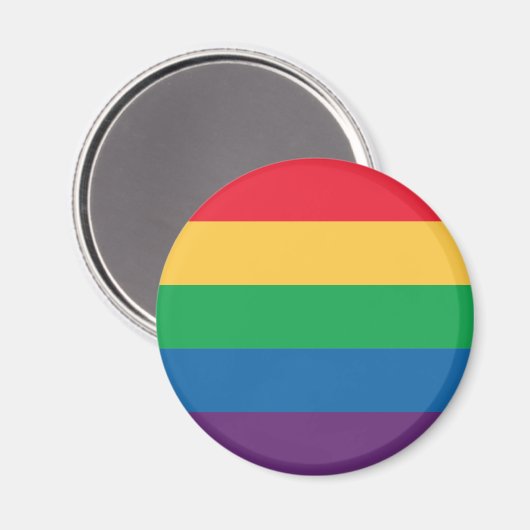 Rainbow Flag Pride Button Magnet (Voorkant / Achterkant)