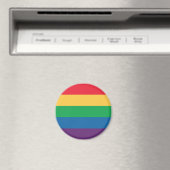 Rainbow Flag Pride Button Magnet (Insitu (Vaatwasser))