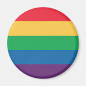 Rainbow Flag Pride Button Magnet (Voorkant)