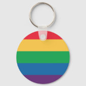 Rainbow Flag Pride Button Sleutelhanger (Voorkant)