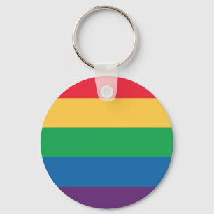Rainbow Flag Pride Button Sleutelhanger