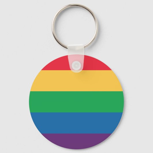 Rainbow Flag Pride Button Sleutelhanger (Voorkant)