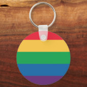 Rainbow Flag Pride Button Sleutelhanger (Voorkant)