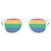 Rainbow Flag Pride Party Shades Retro Zonnebril (Voorkant)